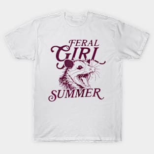 Raccoon Feral Girl Summer Tank T-Shirt